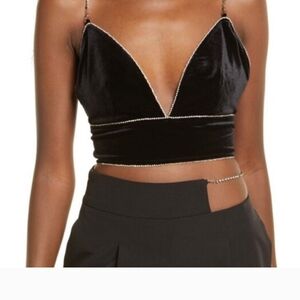 Amy Lynn Velvet Plunge Crop Tank  NWT  SMALL